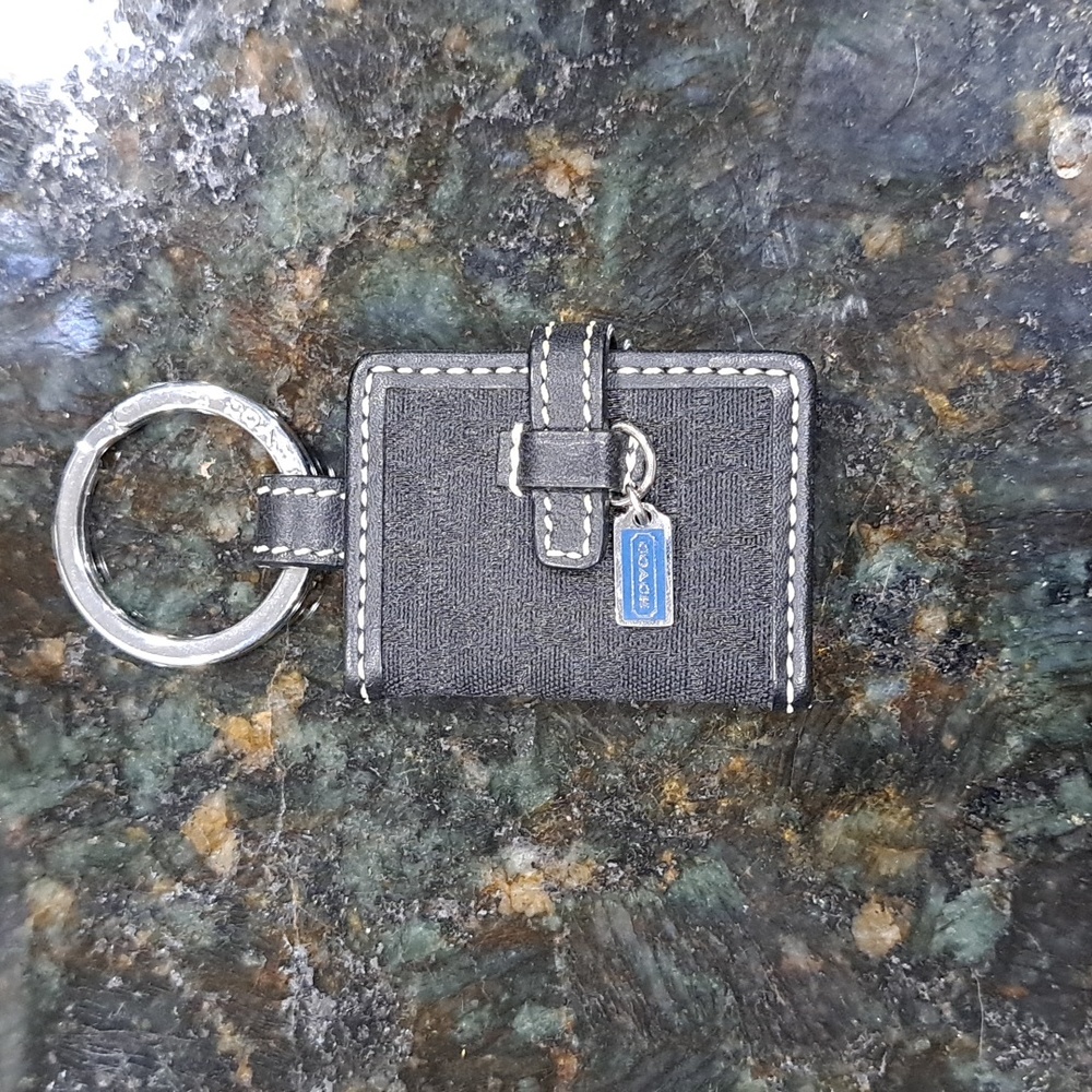 Coach keychain mini photo holder